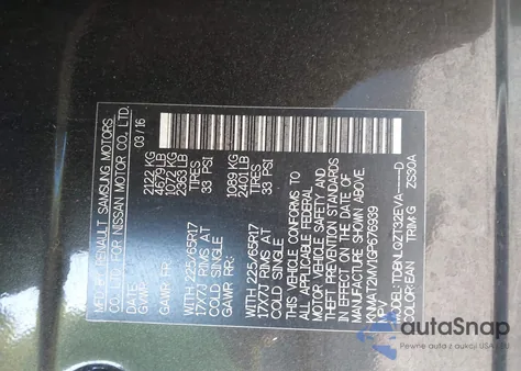 2016 Nissan Rogue Sv from USA, damaged, VIN KNMAT2MV1GP676939